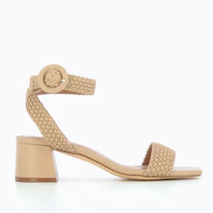 Vanessa Wu Sandales à talon tressées Emmeline taupe rosé< Sandales À Talon, Compensées