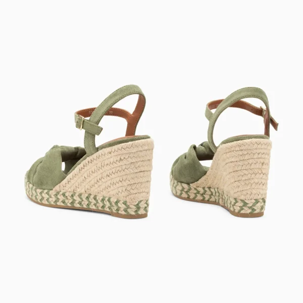 Vanessa Wu Sandales compensées nouées Céline kaki pastel< Sandales À Talon, Compensées