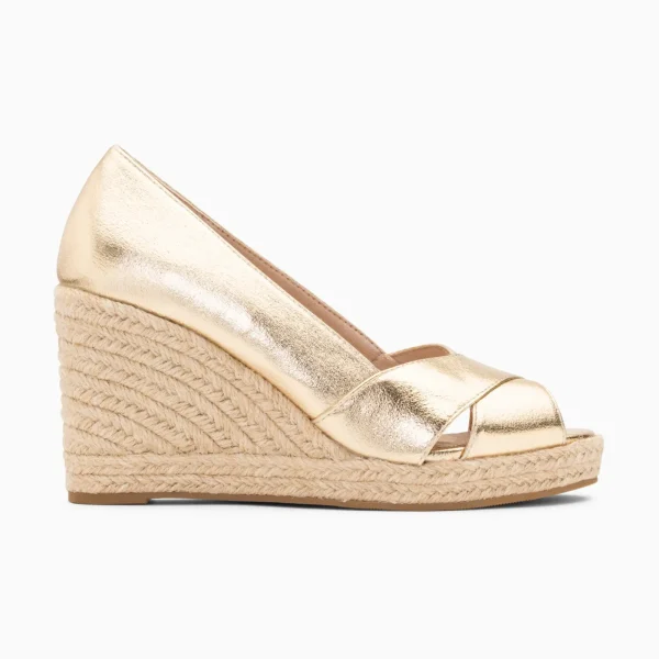 Vanessa Wu Sandales compensées peep-toe Léonie or< Sandales À Talon, Compensées