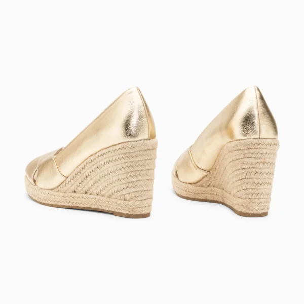 Vanessa Wu Sandales compensées peep-toe Léonie or< Sandales À Talon, Compensées