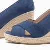 Vanessa Wu Sandales compensées peep-toe Léonie bleu marine< Sandales À Talon, Compensées