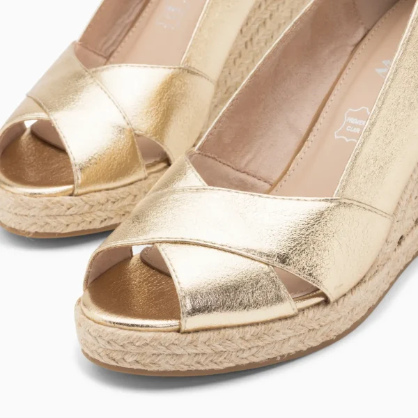 Vanessa Wu Sandales compensées peep-toe Léonie or< Sandales À Talon, Compensées