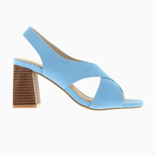 Vanessa Wu Sandales Dakota bleu clair à brides croisées et talon haut< Sandales À Talon, Compensées