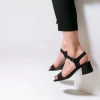 Vanessa Wu Sandales Melissa noires à petit talon épais< Sandales À Talon, Compensées